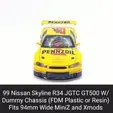 R34-JGTC.gif 99 Skyline GTR R34 JGTC Body Shell with Dummy Chassis (Xmod and MiniZ)