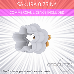 Sakura_0.75in.gif STL file Sakura Cookie Cutter 0.75in / 1.9cm・Model to download and 3D print