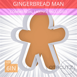 Gingerbread_Man~6in.gif STL file Gingerbread Man Cookie Cutter 6in / 15.2cm・3D printable model to download