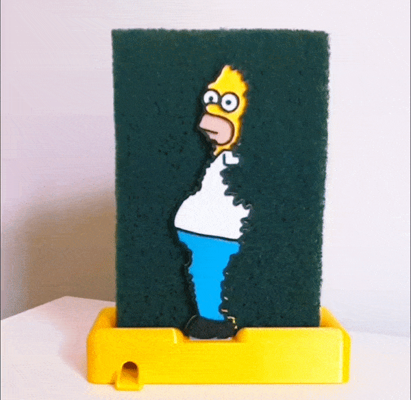 IntroFinal.gif Download STL file Bush Homer sponge holder • Model to 3D print, jajaum3d