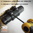 3DTAC_HelmLIght_5.gif STL-Datei 3DTAC / Airsoft Helmet Rail Flashlight Adapter kostenlos・Design für 3D-Drucker zum herunterladen