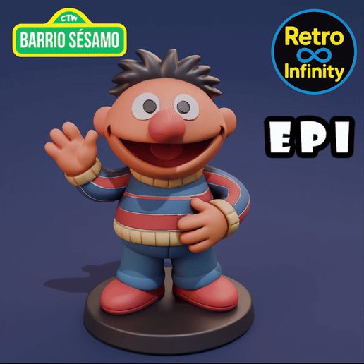♾️ Epi Ernie – Barrio Sésamo Sesame Street figura 3D estilo