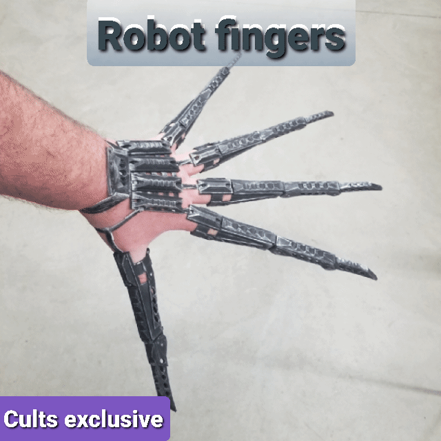 20200406_190336.gif Download STL file Robot Fingers and Thumbs and UPDATED with longer finger parts 3 sizes • 3D printer design, LittleTup