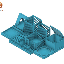 Disk-Organizer.gif 3D file Customised Desk Organizer v2・3D print design to download, IMS20