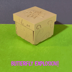 BUTTERFLY EXPLOSIONI Archivo 3D Caja decorativa de mariposas・Diseño imprimible en 3D para descargar, GladiatorDesigns3D