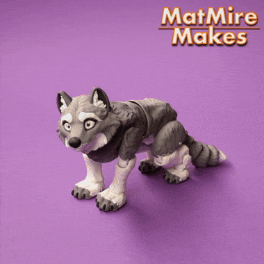 Wolf, Articulated fidget figure, 3mf included