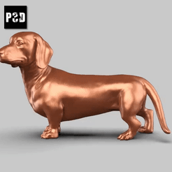 00T.gif Download STL file Dachshund Pose 02 • 3D printer template, peternak3d