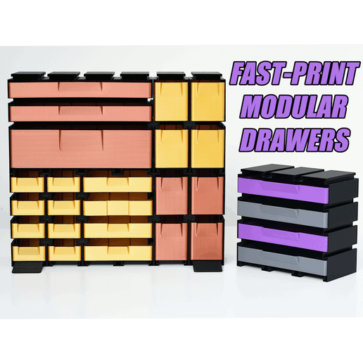 Thumbnail_GIF5.gif Download STL file Fast-print modular storage drawer system • 3D printer template, LR3DUK