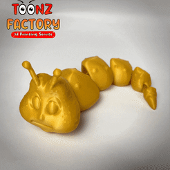 gifff.gif Free OBJ file Cute worm articulated model・3D printing idea to download, ToonzFactory