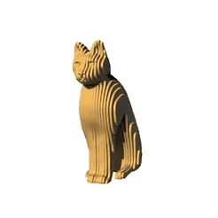 GIF.gif STL-Datei Geschnittene CAT-Skulptur・Design für 3D-Drucker zum herunterladen, Khanna3D