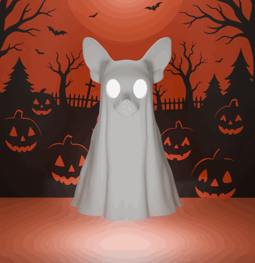 Chihuahua-o-lantern(Slim Version) : Dog Ghost Lamp (3D Print STL File) 3D model