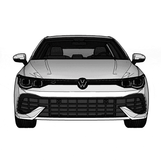 STL file Volkswagen Golf R 2021 🚗 ・3D printing template to download・Cults