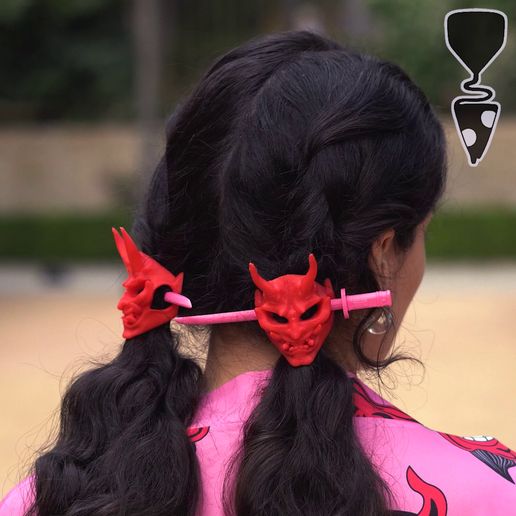 👹 Hannya Mask Hairpin 👹・ 3D File for 3D printing・Cults