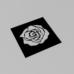 rose-05.gif Archivo STL plantilla rosa・Objeto imprimible en 3D para descargar