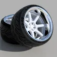 ezgif-2-2227eea709.gif WORK Emotion t7r Rims 2p with ADVAn tires wheels for diecast and scale models