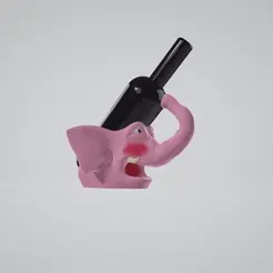 lelphant-rose-suypport-bouteille.gif STL file elephant support bouteille a vin holder bottle meme for ender 3・3D printing model to download