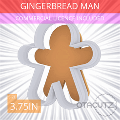 Gingerbread_Man~3.75in.gif STL file Gingerbread Man Cookie Cutter 3.75in / 9.5cm・3D printable model to download