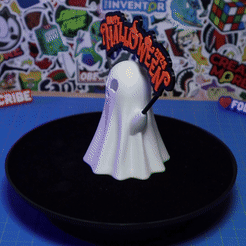 Happy-Ghost-Lamp-GIF.gif 3D file Happy ghost lamp Halloween decoration・3D printer design to download