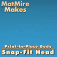 MatMire Makes Print-In-Place Body Snap-Fit Head 3D file Adorable Articulated Axolotl, Print-In-Place Body, Snap-Fit Head, Cute Flexi・3D printing model to download