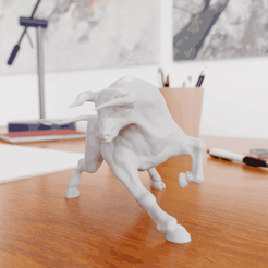 thumb.gif Fichier STL Sculpture de taureau en colère・Plan imprimable en 3D à télécharger