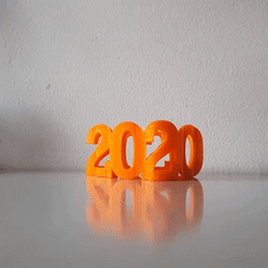 2020-poo.gif Archivo STL Voltear texto - 2020 Poo・Design para impresora 3D para descargar