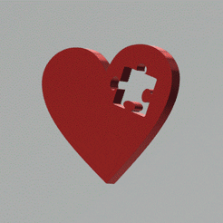Unbenannt.gif STL file Love Heart Puzzle Piece・3D printing design to download, 3DFilePrinter
