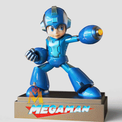 Mega-Man.gif Fichier STL Mega Man -Rockman Fanart- pose debout- mascotte du jeu -Fanart・Modèle pour impression 3D à télécharger