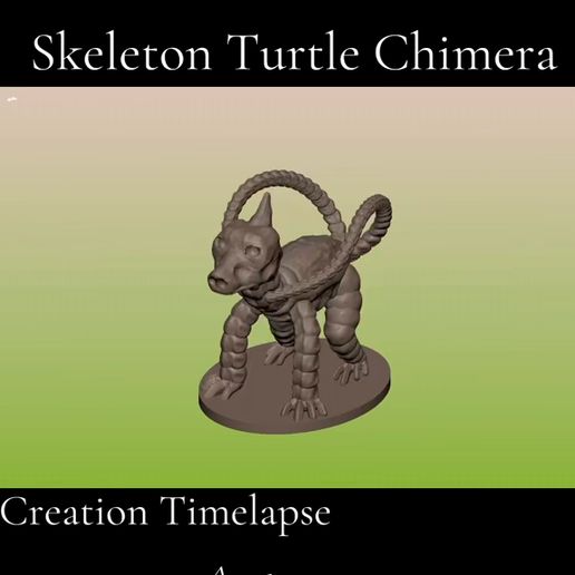 💀 Skeleton Turtle Chimera DnD statue・ STL File for 3D printing・Cults