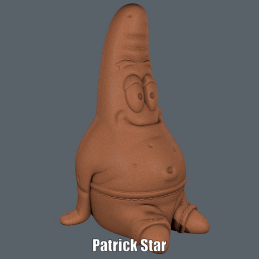 Patrick Star (Easy print no support) - 3D model önizlemesi