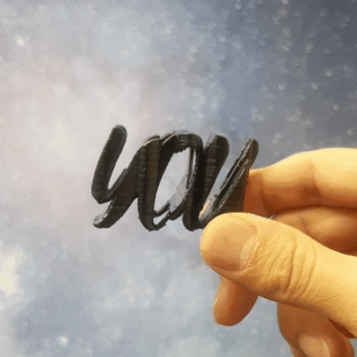 love , you two face text 3D model