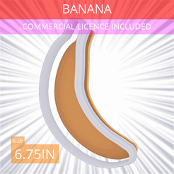 Banana~6.75in.gif Archivo 3D Cortador de galletas de plátano 6.75in / 17.1cm・Design para impresora 3D para descargar
