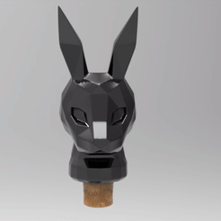 untitled.41.gif Fichier STL Bouchon de bouteille en lapin à faible teneur en poly・Plan à imprimer en 3D à télécharger