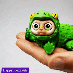 main-2.gif 3D file Croco-Cat articulated toy・3D printing idea to download