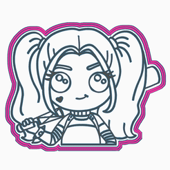 gif.gif STL file HARLEY QUINN / COOKIE CUTTER・3D print design to download, WILLGALLETAS