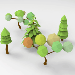 gif.167.gif 3D file low-poly tree bundle pack・Model to download and 3D print