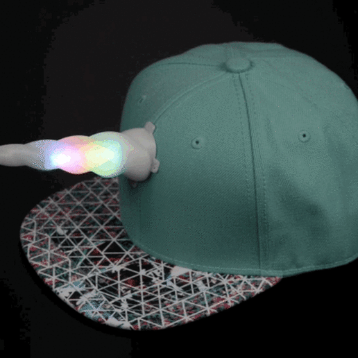 led_pixels_unicorn_hat_iso.gif 3D Printed Unicorn Horn