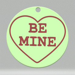 be-mine.gif STL-Datei Schlüsselanhänger - Love Heart Sweetie - Be mine・Modell zum Herunterladen und 3D-Drucken