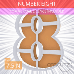 Number_Eight~7.5in.gif STL file Number Eight Cookie Cutter 7.5in / 19.1cm・3D printing template to download