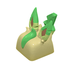 leafeon_keycap_gif.gif STL file Leafeon Pokemon Keycap - Mechanical Keyboard - Eeveelutions・Model to download and 3D print, HIKO3D