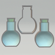 STL00952.gif 3pc 3D Potion Jar Bath Bomb Mold