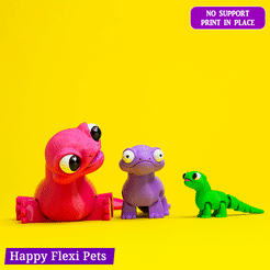 Lizard Lilu the cute articulated flexi toy (STL & 3MF)