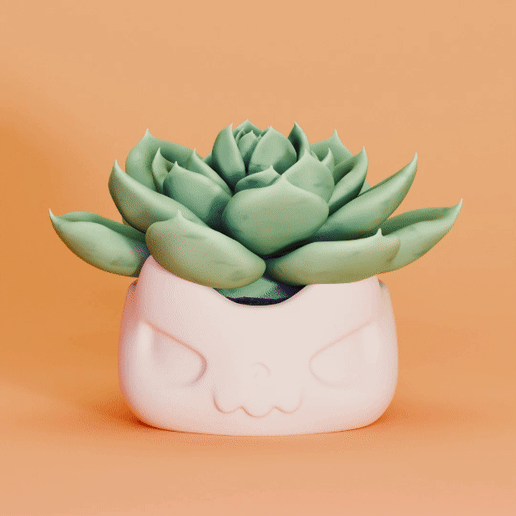 Monster-Plant-Pot-1.gif Skull Cat Plant Pot