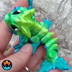 video6.gif 3D file Tiny Wyvern Dragon Baby, Cute Articulating Easy Print-in-Place・3D printer design to download