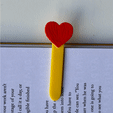 QBKO-_39_.gif Love bookmark (stl file for 3D printing). Print in place.