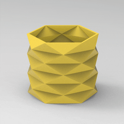 untitled.338.gif Archivo STL MACETA LAPICERO ORIGAMI FACETADO FLOWERPOT・Plan de impresión en 3D para descargar