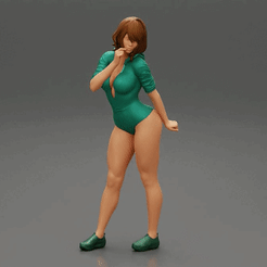 206.gif 3D file Fitness Girl Sexy Athletic Woman Posing 3D print model・3D printer design to download