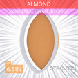 Almond~6.5in.gif Almond Cookie Cutter 6.5in / 16.5cm