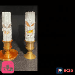 PATREON-1.gif STL file Creepy Candles Set of 5 + Candlestick - Easy Print・3D printer design to download