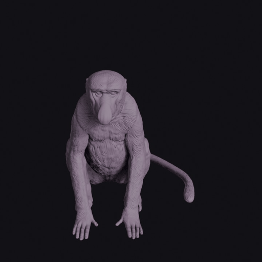 Sitting Proboscis Monkey Figurine