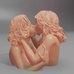 kiss0001-0060.gif OBJ file The Kiss・3D printer model to download